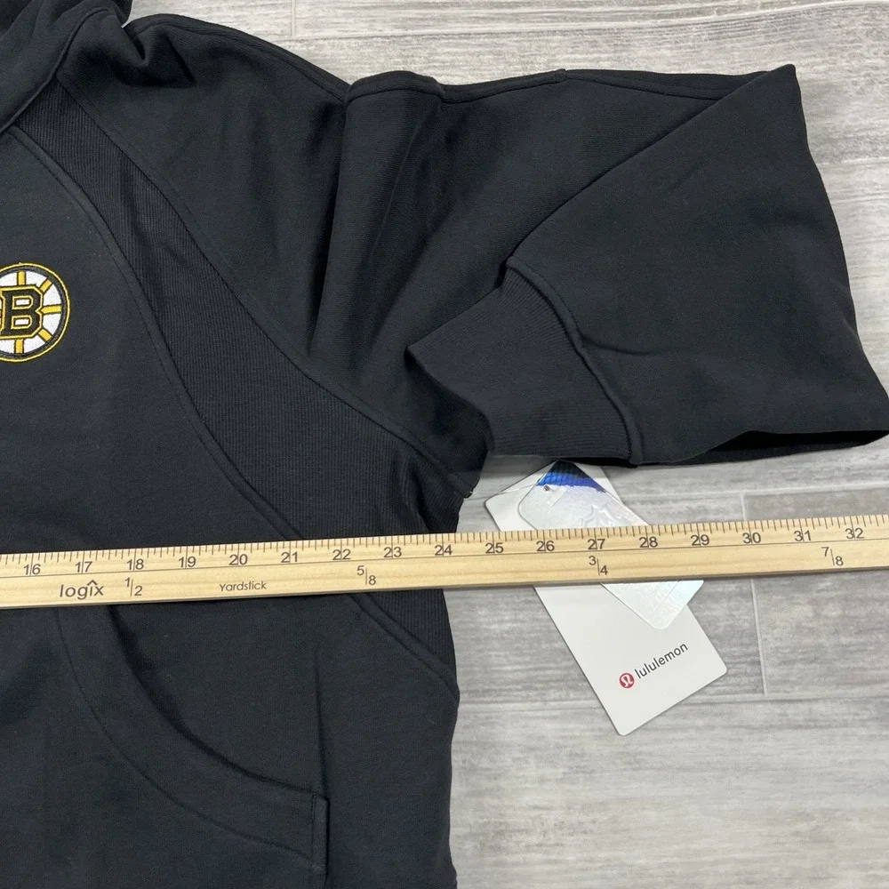 Boston Bruins Lululemon x NHL Women XL/2XL Scuba Oversized Half-Zip Hoodie Black - Picture 6 of 11